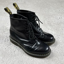 Botas de combate masculinas Dr Martens 1460 couro preto liso tornozelo 43 EUA 10 Reino Unido 9 comprar usado  Enviando para Brazil