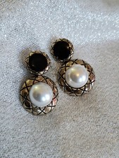 Pearl earrings black d'occasion  Louvres