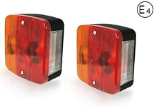 Usado, 2x 12v lanternas traseiras quadradas lâmpadas 4 funções reboque caravana caminhão camião E4 comprar usado  Enviando para Brazil