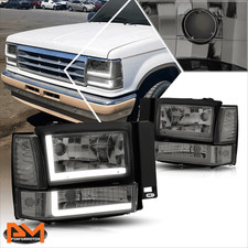 Usado, Farol LED DRL formato L para 91-94 Ford Explorer + lâmpada de para-choque lateral transparente fumê comprar usado Usado, Farol LED DRL formato L para 91-94 Ford Explorer + lâmpada de para-choque lateral transparente fumê comprar usado  Enviando para Brazil