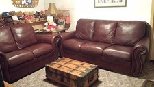 genuine 3 leather seat sofa for sale  Springtown