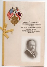 Usado, Programa e menu de banquetes 1916 para o senador James Phelan Palace Hotel San Francisco comprar usado  Enviando para Brazil