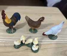 Usado, Galo Schleich 2008, 2 galinhas, filhotes. Frango animal de fazenda de pássaros comprar usado  Enviando para Brazil