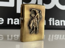 Zippo 1993 Marlboro Wild West, Bucking Bronco, Cowboy, Brushed Brass, used clean na sprzedaż  PL