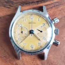 Relógio Angelus cronógrafo vintage cal. Mostrador tropical 250 para peças/reparos (funciona) comprar usado  Enviando para Brazil