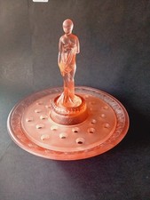Conjunto de abajur Art Deco vidro rosa grande tigela flutuante flor sapo flapper senhora comprar usado  Enviando para Brazil