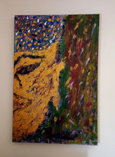 Large abstract acrylic for sale  LEICESTER