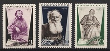 Usado, 1935 25º Aniversário da Morte de Leo Tolstói, Zv. 433-435, conjunto completo, CV $100 MNH comprar usado  Enviando para Brazil