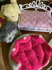 Lote de 9 pol. boneca American Girl animal de estimação gato cachorro cama Royal Dreams princesa coroa rosa cinza comprar usado  Enviando para Brazil