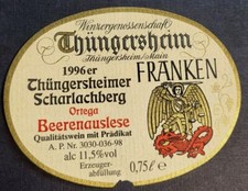 Weinetikett 1996er thüngershe gebraucht kaufen  Eckelsheim, Gau-Bickelheim, Wonsheim