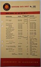 Gráfico de lubrificação de carcaça de trator Petroliana; John Deere AO, AR, BO BR & D nº 1551 comprar usado Gráfico de lubrificação de carcaça de trator Petroliana; John Deere AO, AR, BO BR & D nº 1551 comprar usado  Enviando para Brazil