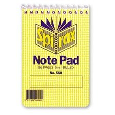 Bloco de notas Spirax 560 96 páginas 5mm com régua abertura superior livro escolar 112X77MM comprar usado  Enviando para Brazil