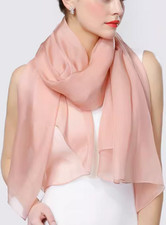 Cachecol feminino 100% seda xale envoltório cor sólida pura rosa vermelho MY111, usado comprar usado  Enviando para Brazil