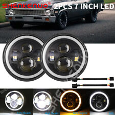 Usado, Par de faróis de LED redondos de 7 polegadas Halo Angel Eyes DRL para Chevy Truck Camaro C10 comprar usado  Enviando para Brazil