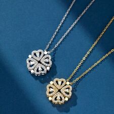 Colar feminino trevo de quatro folhas vintage magnético dobrável coração joias presentes comprar usado  Enviando para Brazil