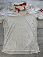 Usado, Camisa polo masculina Adidas Barricade ClimaCool média branca vermelha tênis formação top comprar usado  Enviando para Brazil
