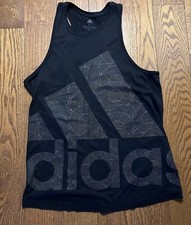 Regata Adidas Feminina Muscle Tamanho G Logotipo Preto Gráfico Sem Mangas Atlética comprar usado  Enviando para Brazil