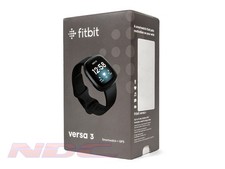 Fitbit Versa 3 preto/preto alumínio HR relógio rastreador de atividade física (grau B) comprar usado  Enviando para Brazil