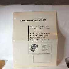 1950 solex carburettor for sale  ROSSENDALE