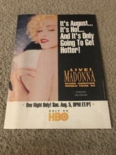 Vintage 1990 Madonna Blond Ambition Concert World Tour HBO Cartaz Impressão Anúncio comprar usado  Enviando para Brazil