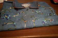 Camicia ricamata jeans usato  Savona