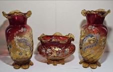 Vase verre émaillé d'occasion  Aire-sur-la-Lys