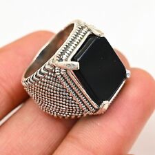 Anillo de ónix negro para hombre de plata de ley 925 hecho a mano-anillo de declaración todas las tallas BJ338 segunda mano  Embacar hacia Argentina