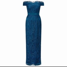 Vestido maxi Adrianna Papell 2 Veneza azul-petróleo renda fora do ombro, usado comprar usado Vestido maxi Adrianna Papell 2 Veneza azul-petróleo renda fora do ombro, usado comprar usado  Enviando para Brazil