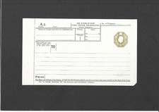 Papelaria postal GB 1920 KGV 1s marrom oliva formato telégrafo interior tamanho c TP24d comprar usado  Enviando para Brazil