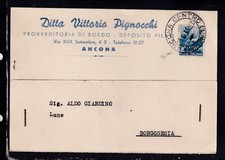 Cartolina commerciale ancona usato  Italia