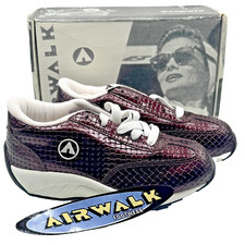 Usado, Tênis Raver Burgandy Jim VTG 6.5 NOVO NOS ANOS 90 AIRWALK vinil vermelho jogger plataforma comprar usado  Enviando para Brazil