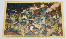 Vintage Pocztówka Midtown Nowy Jork „The Great White Way” Empire Stare View P2 na sprzedaż  Wysyłka do Poland