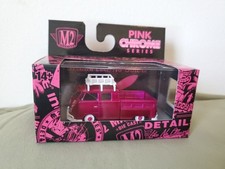 Caminhão cabine dupla M2 Machines Pink Chrome Series 1959 VW modelo EUA 24-03 caixa aberta comprar usado  Enviando para Brazil