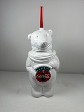 Garrafa de água vintage Coca Cola urso polar com palha vermelha  comprar usado  Enviando para Brazil