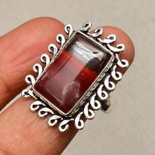 Anel de prata esterlina 925 com pedra preciosa olho de tigre de ferro tamanho 8 comprar usado  Enviando para Brazil