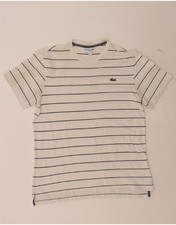 Camiseta masculina LACOSTE ajuste regular tamanho 6 XL listrada branca DR21 comprar usado  Enviando para Brazil