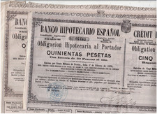 Usado, Conjunto 2 Banco Hipotecario Espanol, Madrid 1870, 500 Pesetas, último conjunto, Muito bom estado - s. sca comprar usado  Enviando para Brazil