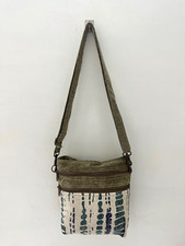 Elegante Bolsa Tote Militar de Lona Upcycled Estampa Listrada Verde e Branca comprar usado  Enviando para Brazil