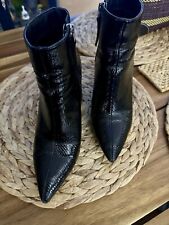 Black glossy leather for sale  MENAI BRIDGE