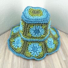 Chapéu de praia BOHO floral palha 22" circunferência interna - acessório de moda verão comprar usado  Enviando para Brazil