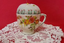Vintage Royal Doulton Floral Bordado à Mão Copo de Osso Almofada Inglaterra Costura comprar usado  Enviando para Brazil