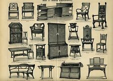 1902 Original Estampa Antiga Meyers Möbel MOBÍLIA Мебель Armário Buffet Escultura comprar usado  Enviando para Brazil