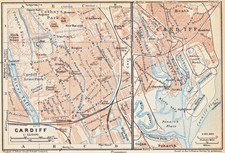 Cardiff antique map for sale  WISBECH