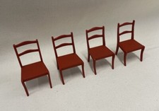 Quatro, 4 cadeiras vermelhas para sala de jantar para casa de bonecas, 3” de altura comprar usado  Enviando para Brazil