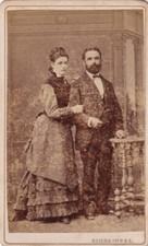 Stolarz CDV - portret pary - Biała Biała 1880s, używany na sprzedaż  Wysyłka do Poland