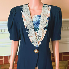 Vtg blue floral for sale  Chester