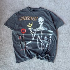 Usado, Camiseta Preta Vintage REIMPRESSÃO Nirvana Incesticida Desbotada XL Etiqueta Gigante Desbotada comprar usado  Enviando para Brazil