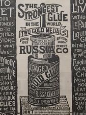 Russia Cement Co cola líquida gloucester massa impressão vitoriana anúncio 1887 década de 1880 D1 comprar usado  Enviando para Brazil