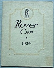 Folheto de vendas de carros ROVER 14 HP 1924 LIMUSINE CUPÊ 2 lugares SALOON Touring comprar usado  Enviando para Brazil