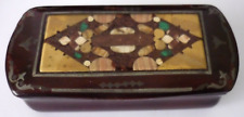 Mosaico antigo de mogno Pietra Dura com metal embutido decoração mesa caixa de rapé comprar usado  Enviando para Brazil